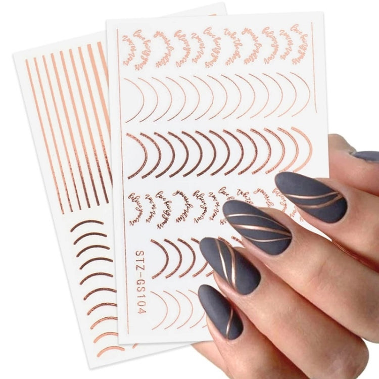 Gold Silver Manicure Stickers Imitation Metal Line Adhesive Nail Stickers(Stz-C032) - Nail Stickers by PMC Jewellery | Online Shopping South Africa | PMC Jewellery | Buy Now Pay Later Mobicred