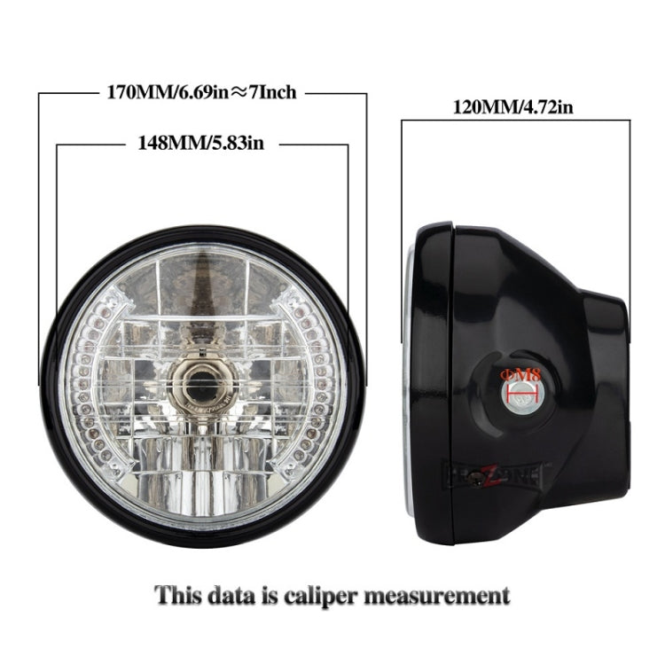 Motorcycle 7 Inch LED Headlight Angel Ring With Steering Function(No Bracket) - Headlights by PMC Jewellery | Online Shopping South Africa | PMC Jewellery