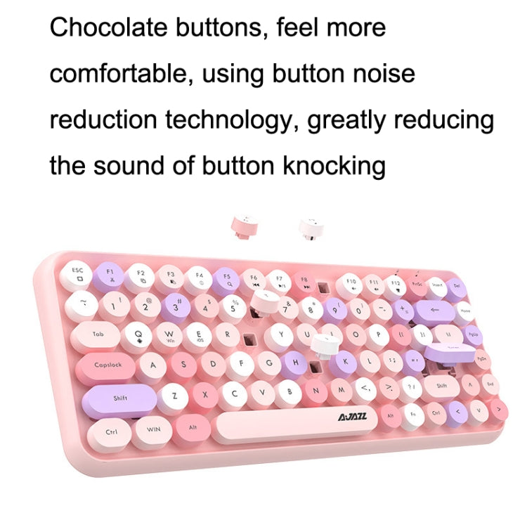 Ajazz 308I 84 Keys Tablet Computer Notebook Home Office Punk Bluetooth Keyboard(Milk Tea Color) - Wireless Keyboard by Ajazz | Online Shopping South Africa | PMC Jewellery | Buy Now Pay Later Mobicred