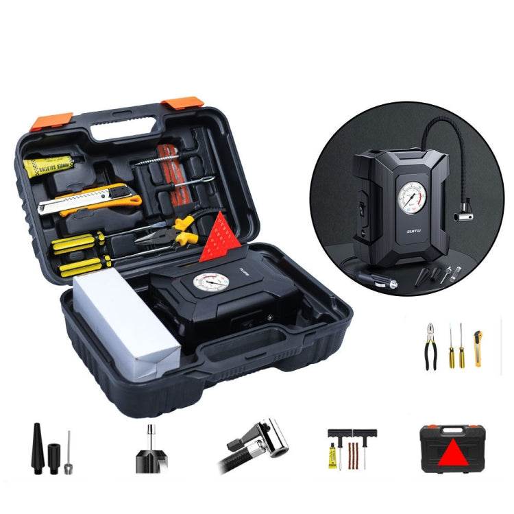 SUITU  ST-818  DC 12V Wired Car Air Pump Tire Inflator With LED Lighting Pointer Model+Toolbox - free shipping - PMC TechLife - Order now!