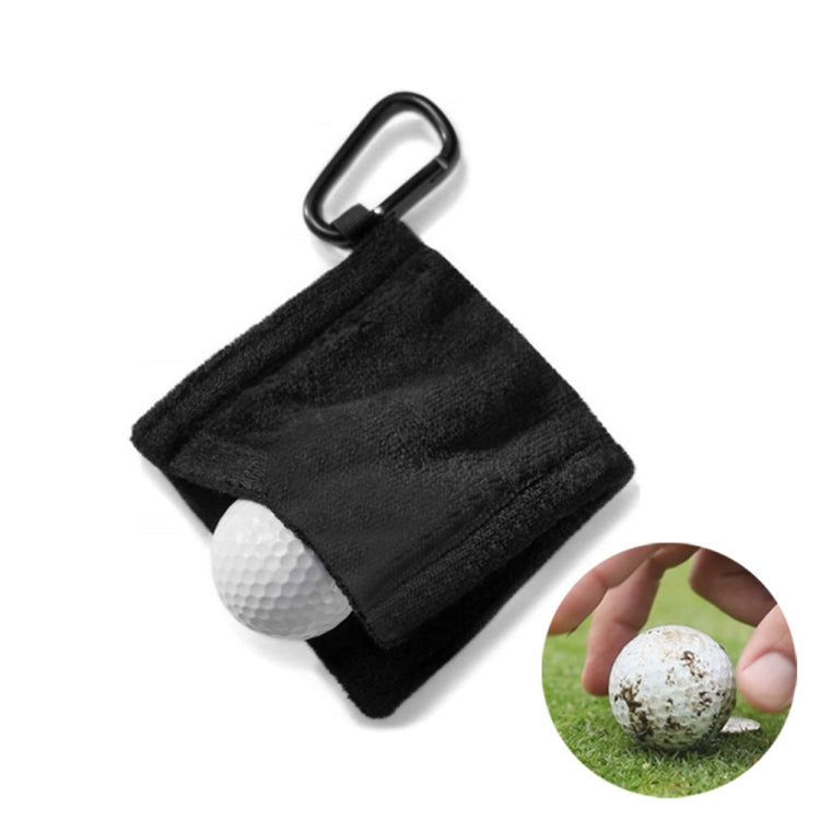 Microfiber Fleece Lining GOLF Ball Cleaning Towel with Carabiner Hook(Grey) - Golf Accessories by PMC Jewellery | Online Shopping South Africa | PMC Jewellery