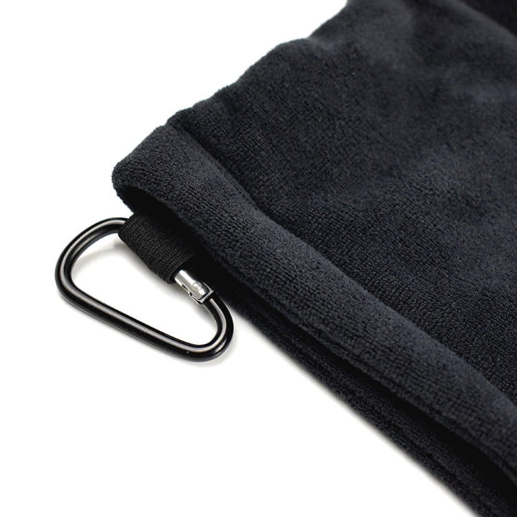 Microfiber Fleece Lining GOLF Ball Cleaning Towel with Carabiner Hook(Black) - Golf Accessories by PMC Jewellery | Online Shopping South Africa | PMC Jewellery