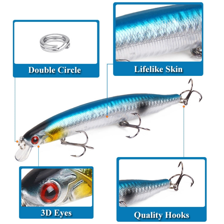 XY-256 19.1g/13.5cm Long Casting Sinking Minnow Fake Bait(8) - Fishing Lures by PMC TechLife | Online Shopping South Africa | PMC TechLife | Buy Now Pay Later Mobicred
