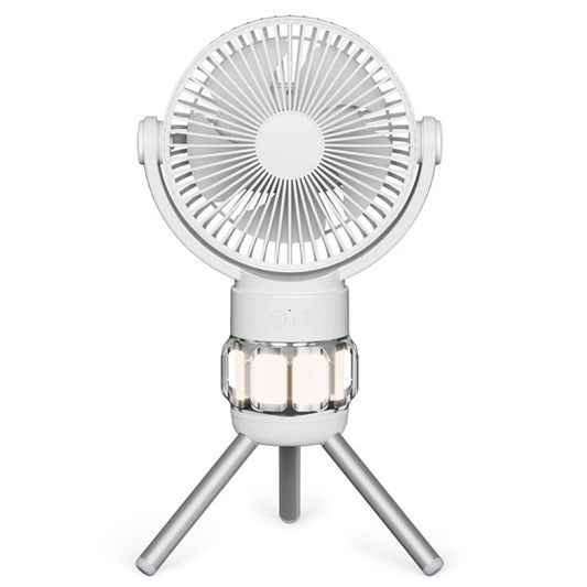 QW-F33 Tripod Outdoor Camping Light Fan Tent USB Charging Detachable Shaking Head Ceiling Fan(White) - Electric Fans by PMC Jewellery | Online Shopping South Africa | PMC Jewellery | Buy Now Pay Later Mobicred