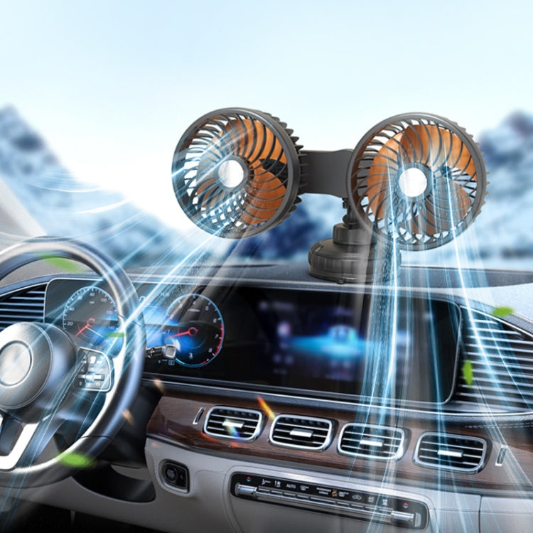 F6026 Large Suction Cup Vehicle-Mounted Double-Head Fan, Model: USB - Heating & Fans by PMC TechLife | Online Shopping South Africa | PMC TechLife