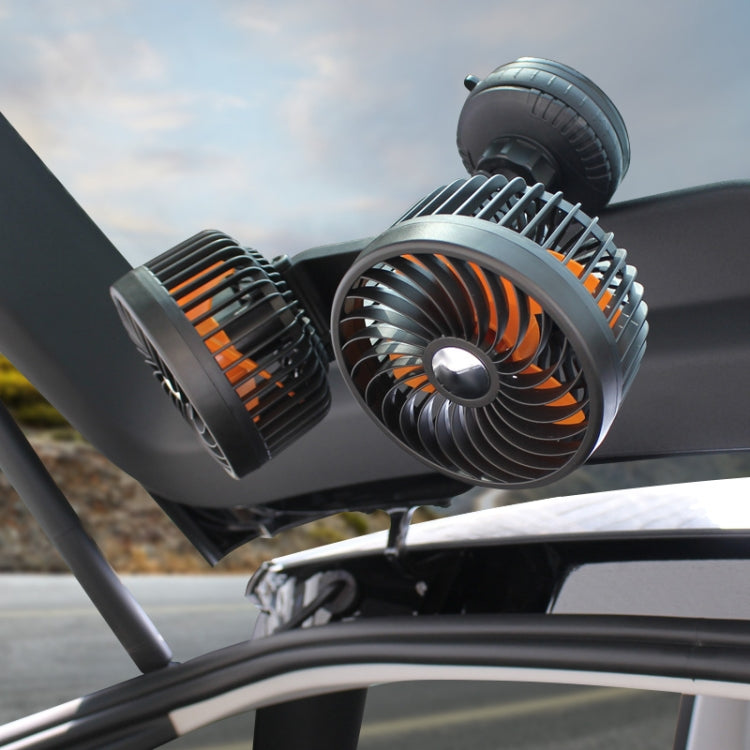 F6026 Large Suction Cup Vehicle-Mounted Double-Head Fan, Model: USB - Heating & Fans by PMC TechLife | Online Shopping South Africa | PMC TechLife