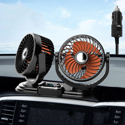 F621 Car Rotatable Turntable Silent Car Double Head Fan, Model: 24V Cigarette Lighter - Heating & Fans by PMC Jewellery | Online Shopping South Africa | PMC Jewellery | Buy Now Pay Later Mobicred