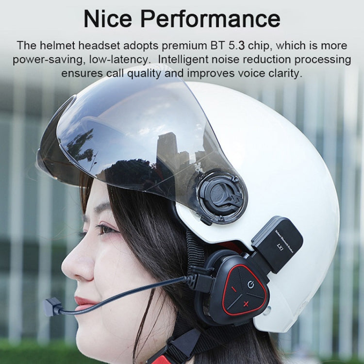 LX1 Motorcycle Half Helmet Waterproof Wireless 5.3 Bluetooth Headset, Version: English(Classic Red) - Motorcycle Walkie Talkie by PMC TechLife | Online Shopping South Africa | PMC TechLife | Buy Now Pay Later Mobicred