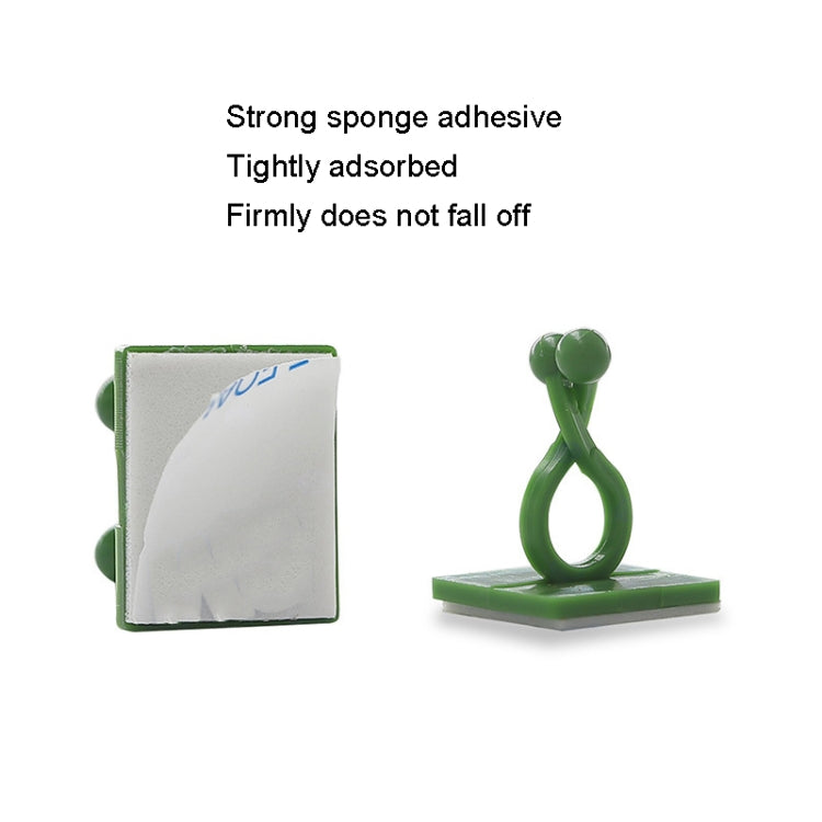 Medium 50pcs Plant Climbing Wall Buckle Vine Traceless Plant Fixer Self-Adhesive Hooks(Green) - Plant Support & Care by PMC TechLife | Online Shopping South Africa | PMC TechLife