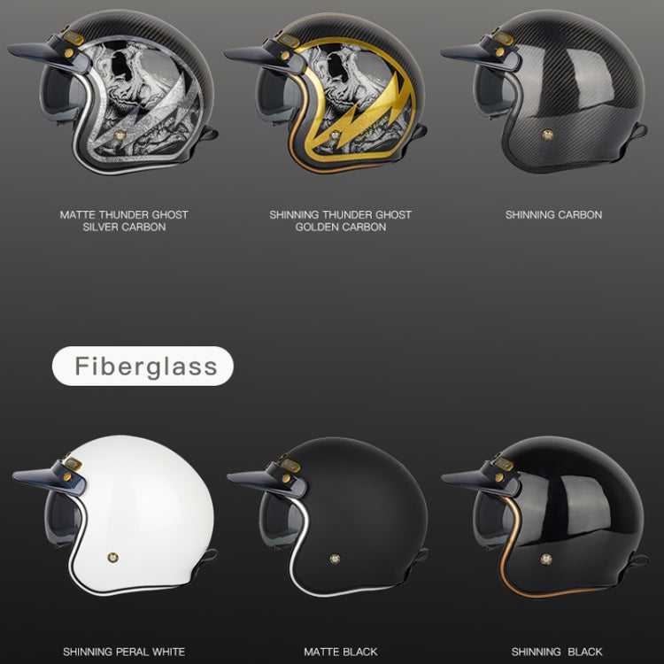 SOMAN Motorcycle Four Seasons Carbon Fiber Half Helmet, Color: Bright Carbon Fiber(S) - Helmets by SOMAN | Online Shopping South Africa | PMC Jewellery | Buy Now Pay Later Mobicred