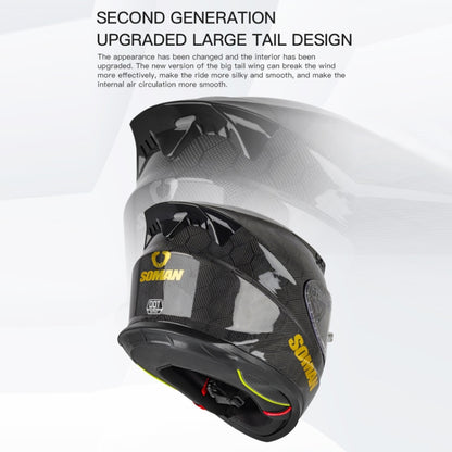 SOMAN Motorcycle Carbon Fiber Double Lens Thermal Safety Helmet, Size: M(Snake Carbon Fiber REVO) - Helmets by SOMAN | Online Shopping South Africa | PMC Jewellery | Buy Now Pay Later Mobicred