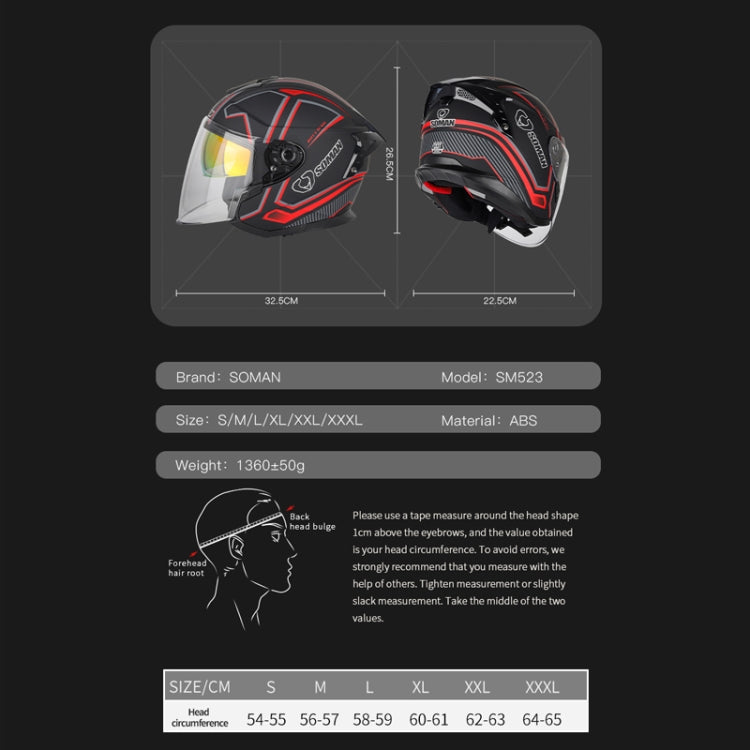 SOMAN Motorcycle Electric Bicycle Dual Lens Riding Helmet, Size: XL(Pearl White) - Helmets by SOMAN | Online Shopping South Africa | PMC Jewellery | Buy Now Pay Later Mobicred