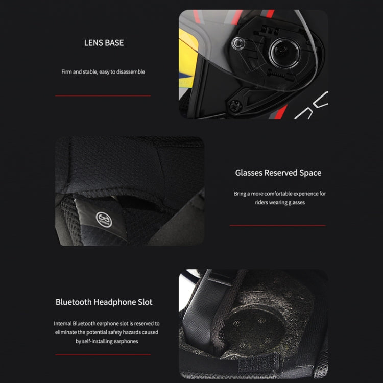 SOMAN Motorcycle Electric Bicycle Dual Lens Riding Helmet, Size: L(Bright Back) - free shipping - PMC TechLife - Order now!