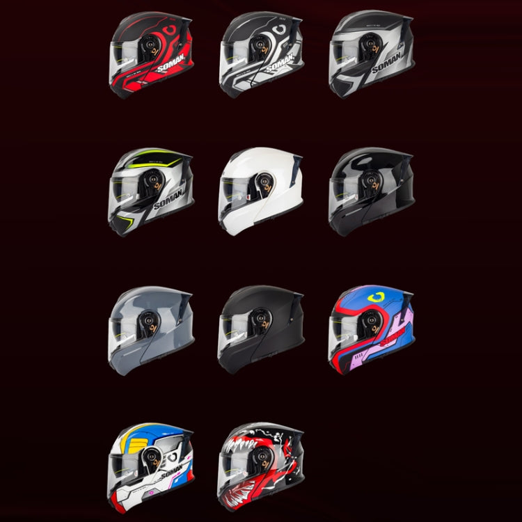 SOMAN Racing Motorcycle Double Lens Riding Safety Helmet, Size: XL(Mobile Suit) - free shipping - PMC TechLife - Order now!