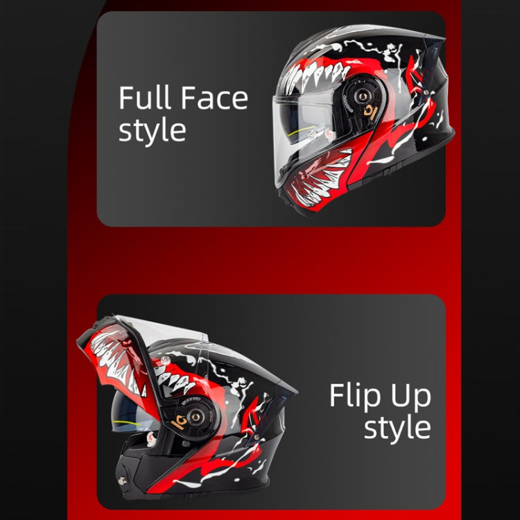 SOMAN Racing Motorcycle Double Lens Riding Safety Helmet, Size: L(Silver Gray Black Vision) - free shipping - PMC TechLife - Order now!