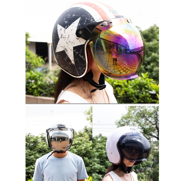 Motorcycle Helmet Three-Button Windproof Lens With Bracket(Rainbow) - Helmets by PMC TechLife | Online Shopping South Africa | PMC TechLife | Buy Now Pay Later Mobicred