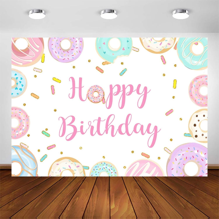 210x150cm Donut Cartoon Children Birthday Background Cloth - free shipping - PMC TechLife - Order now!