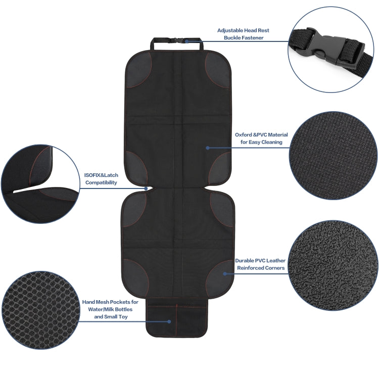 2pcs Child Car Seat Protector Non-Slip Base Material + Waterproof 600D Fabric(Black Line) - free shipping - PMC TechLife - Order now!