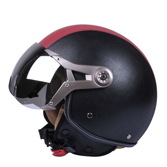 GXT Electric Vehicle Half Cover Four Seasons Retro Helmet, Size: M(Black Red) - Helmets by GXT | Online Shopping South Africa | PMC Jewellery | Buy Now Pay Later Mobicred