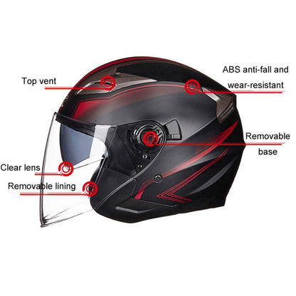 GXT 708 Electric Vehicle Dual Lens Helmet Four Seasons Safety Helmet, Size: M(Matt Black Blue) - Helmets by GXT | Online Shopping South Africa | PMC Jewellery | Buy Now Pay Later Mobicred