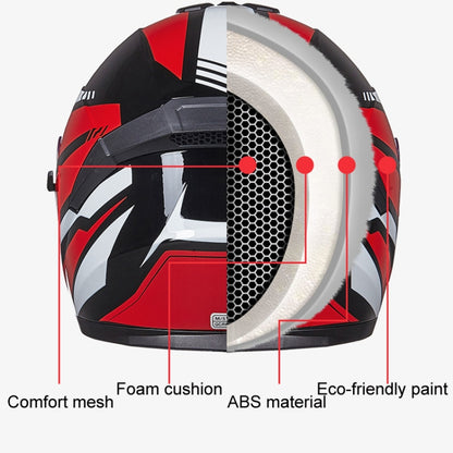 GXT Electric Vehicle Four Seasons Sun Protection & Windshield Double Lens Helmet, Size: M(Bright Black Red) - Helmets by GXT | Online Shopping South Africa | PMC Jewellery | Buy Now Pay Later Mobicred