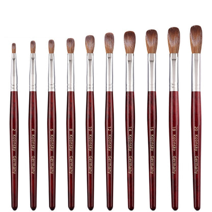 Red Wood Handle Kolinsky Hair Nail Art Brush No. 8 - Nail Art Equipment by PMC Jewellery | Online Shopping South Africa | PMC Jewellery | Buy Now Pay Later Mobicred