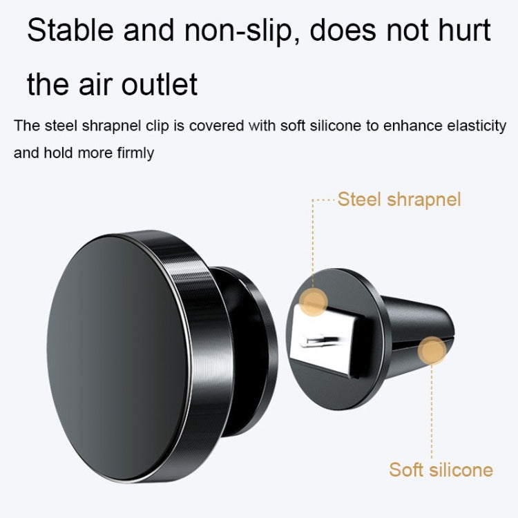 Air Outlet Type Aluminum Alloy Car Magnetic Suction Bracket Navigation Phone Holder(Silver) - Car Holders by PMC TechLife | Online Shopping South Africa | PMC TechLife | Buy Now Pay Later Mobicred
