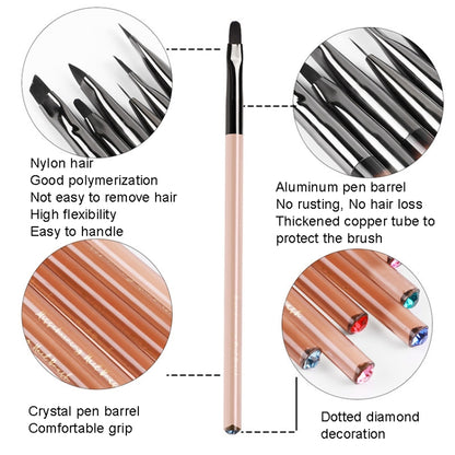 Acrylic Tea Color Pen Brush Beauty Nail Pen Color Painting Drawing Pen Light Therapy Pen(KS06) - Nail Art Equipment by PMC Jewellery | Online Shopping South Africa | PMC Jewellery | Buy Now Pay Later Mobicred