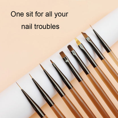 Brown Nail Art Pen Set Colorful Drawing Tools, Style: Short Line Pen - Nail Art Equipment by PMC Jewellery | Online Shopping South Africa | PMC Jewellery | Buy Now Pay Later Mobicred