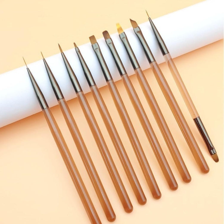 Brown Nail Art Pen Set Colorful Drawing Tools, Style: Long Line Pen - Nail Art Equipment by PMC Jewellery | Online Shopping South Africa | PMC Jewellery | Buy Now Pay Later Mobicred