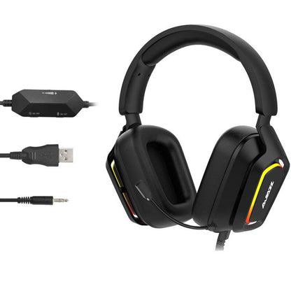 Ajazz AX368 Computer Game Audio Recognition RGB Headset 3.5mm Version (Black) - Multimedia Headset by Ajazz | Online Shopping South Africa | PMC Jewellery | Buy Now Pay Later Mobicred