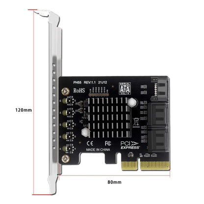 PCI-E To 5 SATA 3.0 Expansion Card(Full High Baffle) - Add-on Cards by PMC Jewellery | Online Shopping South Africa | PMC Jewellery | Buy Now Pay Later Mobicred