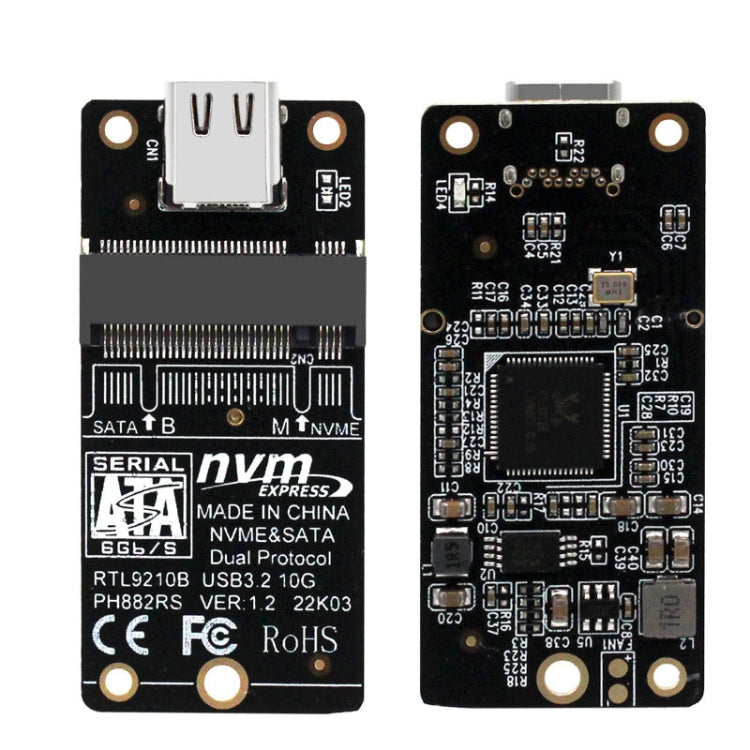 M.2 NVME Hard Disk Box Transfer Card RTL9210B Chip Type-C / USB-C USB3.1 Gen2 10Gbps(Black) - HDD Enclosure by PMC TechLife | Online Shopping South Africa | PMC TechLife | Buy Now Pay Later Mobicred