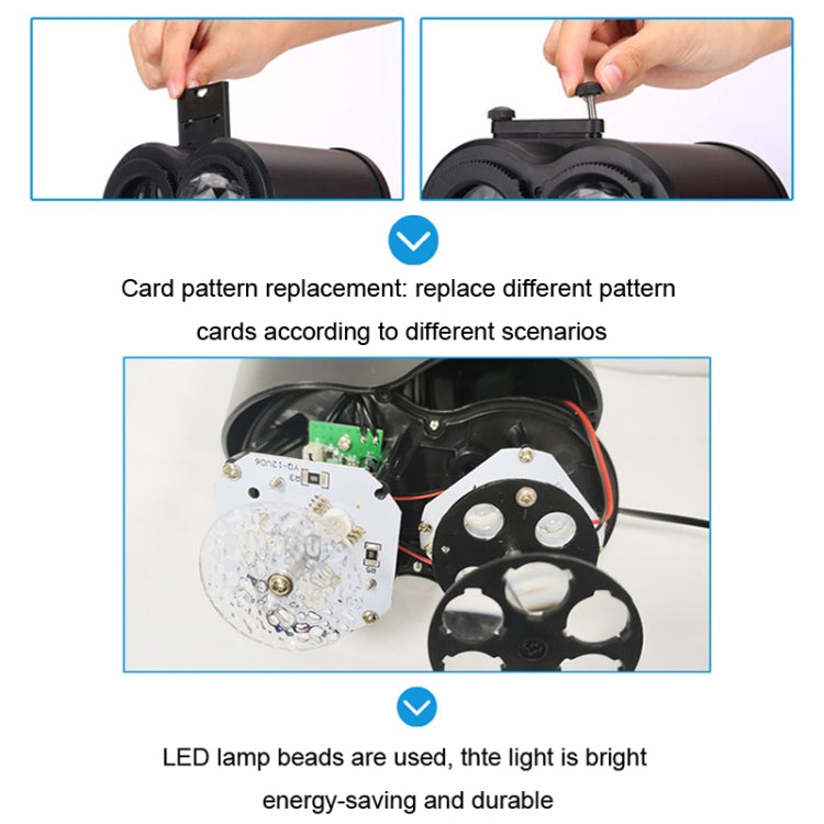 12 Cards UK Plug Color Card Pattern 9W Christmas Projection Light Remote Control Snow Light - Christmas Decoration Lamps by PMc TechLife | Online Shopping South Africa | PMc TechLife | Buy Now Pay Later Mobicred