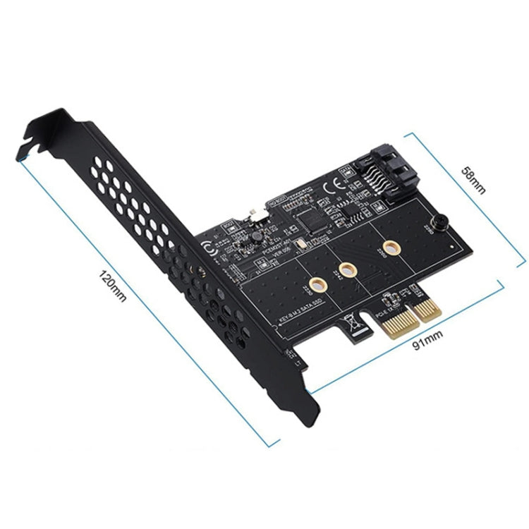 PCI-E to SATA3.0+M2 NGFF Expansion Card 6G Hard Disk Transfer Card(Black) - Add-on Cards by PMC Jewellery | Online Shopping South Africa | PMC Jewellery | Buy Now Pay Later Mobicred