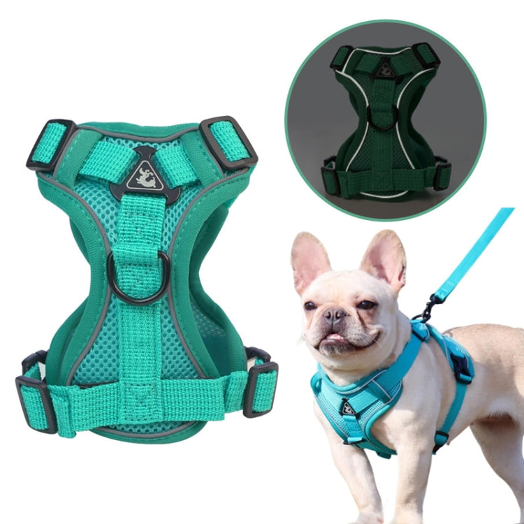 Pet Vest Harness + Traction Rope Set Reflective Breathable Dog Cat Harness, Size: XL(Gray) - Leashes by PMC Jewellery | Online Shopping South Africa | PMC Jewellery
