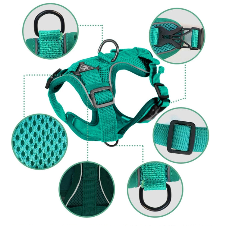 Pet Vest Harness + Traction Rope Set Reflective Breathable Dog Cat Harness, Size: L(Pink) - Leashes by PMC TechLife | Online Shopping South Africa | PMC TechLife