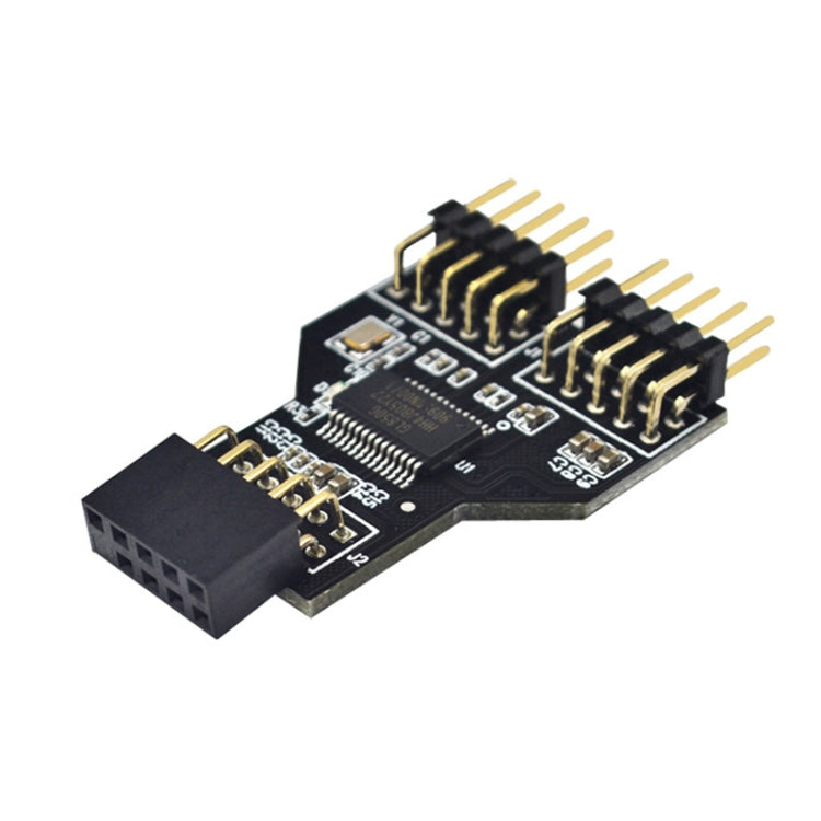 9 Pin USB Header Female 1 To 2 Male Board 9-Pin USB 2.0 HUB Connector Adapter - USB 2.0 HUB by PMC TechLife | Online Shopping South Africa | PMC TechLife
