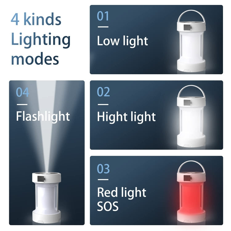 Camping Lantern Outdoor Solar Emergency Lights Multifunctional Tent Light(Hourglass Black) - Camping Lighting by PMc TechLife | Online Shopping South Africa | PMc TechLife | Buy Now Pay Later Mobicred