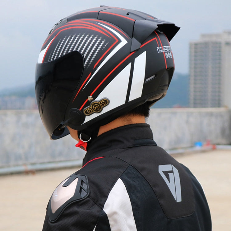 KUQIBAO Motorcycle Smart Bluetooth Sun Protection Double Lens Safety Helmet, Size: L(Matte Black Phantom Fiber) - Helmets by KUQIBAO | Online Shopping South Africa | PMC Jewellery | Buy Now Pay Later Mobicred