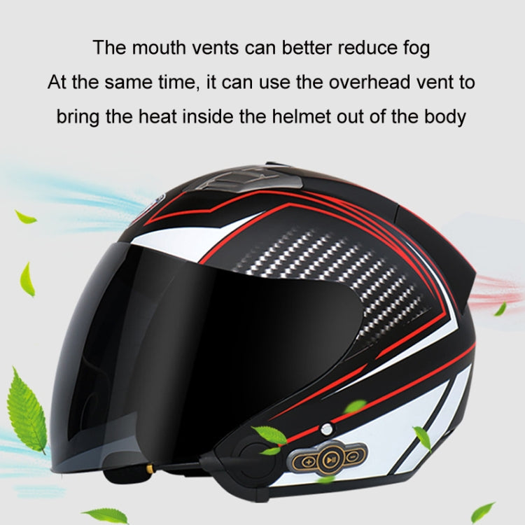 KUQIBAO Motorcycle Smart Bluetooth Sun Protection Double Lens Safety Helmet, Size: M(Matte Black+Black Tail) - Helmets by KUQIBAO | Online Shopping South Africa | PMC Jewellery | Buy Now Pay Later Mobicred