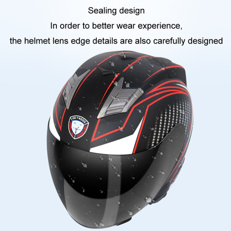 KUQIBAO Motorcycle Smart Bluetooth Sun Protection Double Lens Safety Helmet, Size: L(White Phantom Fiber+Gray Tail) - Helmets by KUQIBAO | Online Shopping South Africa | PMC Jewellery | Buy Now Pay Later Mobicred