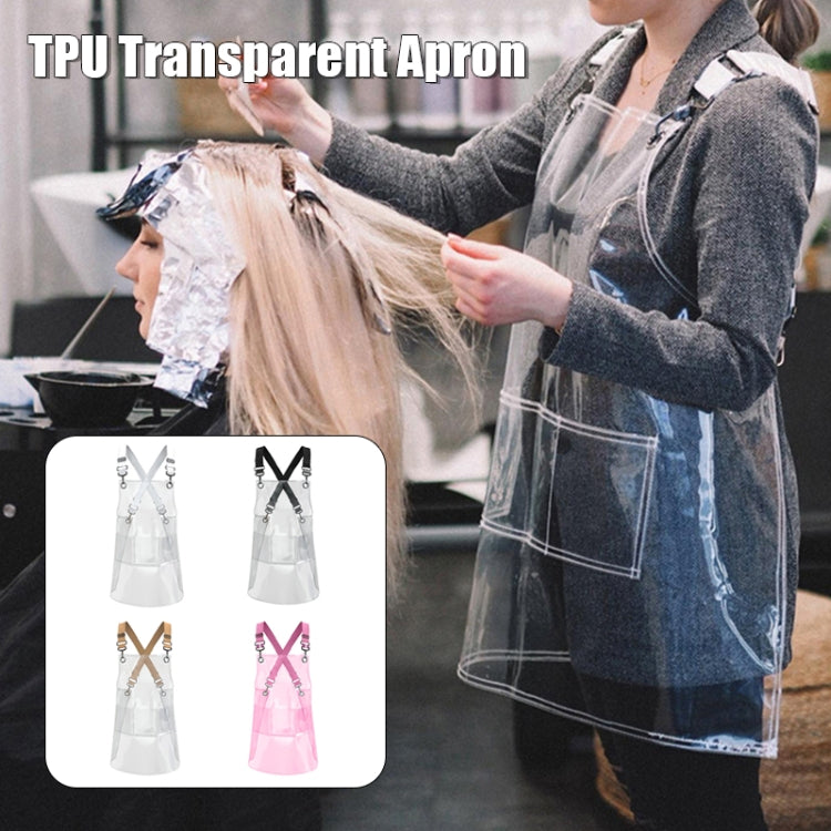 50 Silk Short 60cm Transparent TPU Apron Solid Color Webbing Adjustable Work Apron(Transparent + Black Webbing) - Aprons & Caps by PMC TechLife | Online Shopping South Africa | PMC TechLife