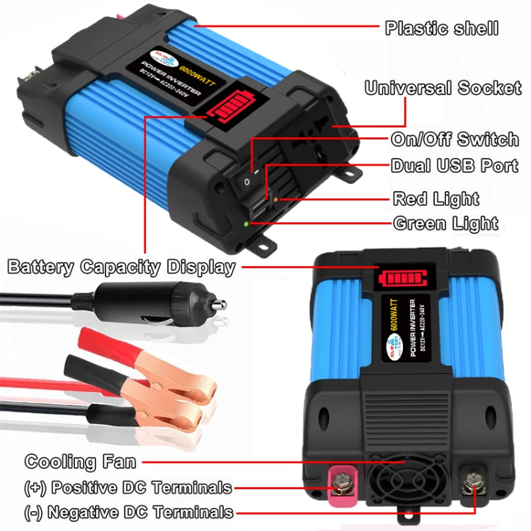 12V-220V 500W SOLIKE TECH Vehicle Inverter Sine Wave Convertor Auto Inverter - free shipping - PMC TechLife - Order now!