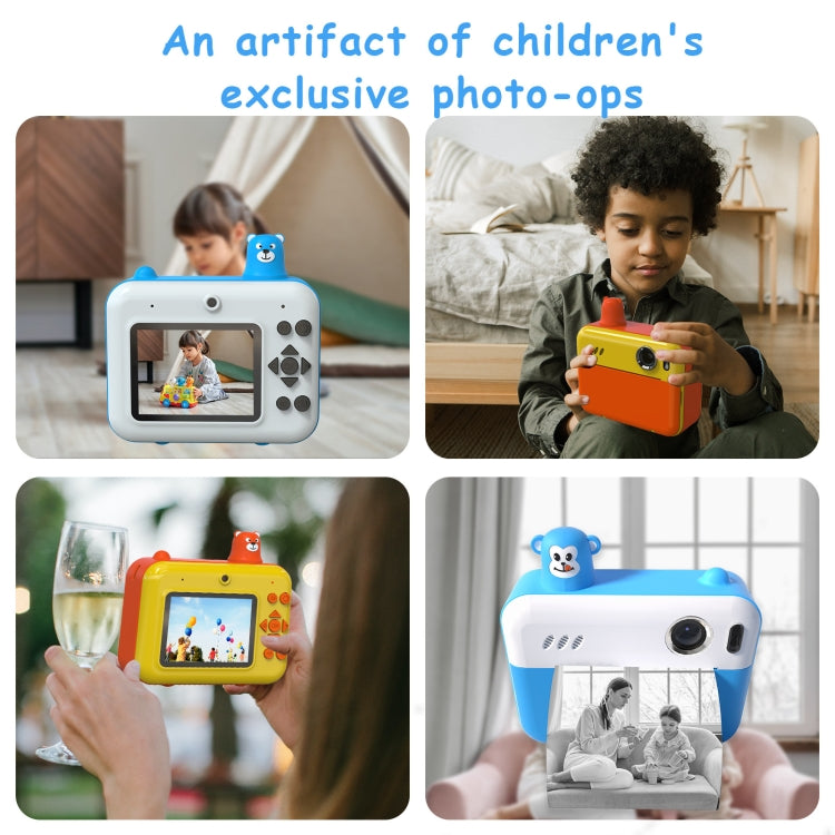 IPS 2.36 inch LED HD Display 1080P Childrens Camera Thermal Printing Instant Camera(Yellow) - Children Cameras by PMC TechLife | Online Shopping South Africa | PMC TechLife | Buy Now Pay Later Mobicred