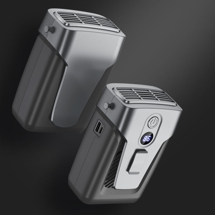 Outdoor Portable Waist High Wind Leafless Hanging Neck Fan With Power Function(Deep Space Gray) - Electric Fans by PMC TechLife | Online Shopping South Africa | PMC TechLife | Buy Now Pay Later Mobicred