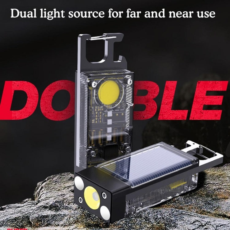 Outdoor Camping Multifunctional Solar Highlighted Mini Keychain Light(Black) - Mini Flashlight by PMC TechLife | Online Shopping South Africa | PMC TechLife