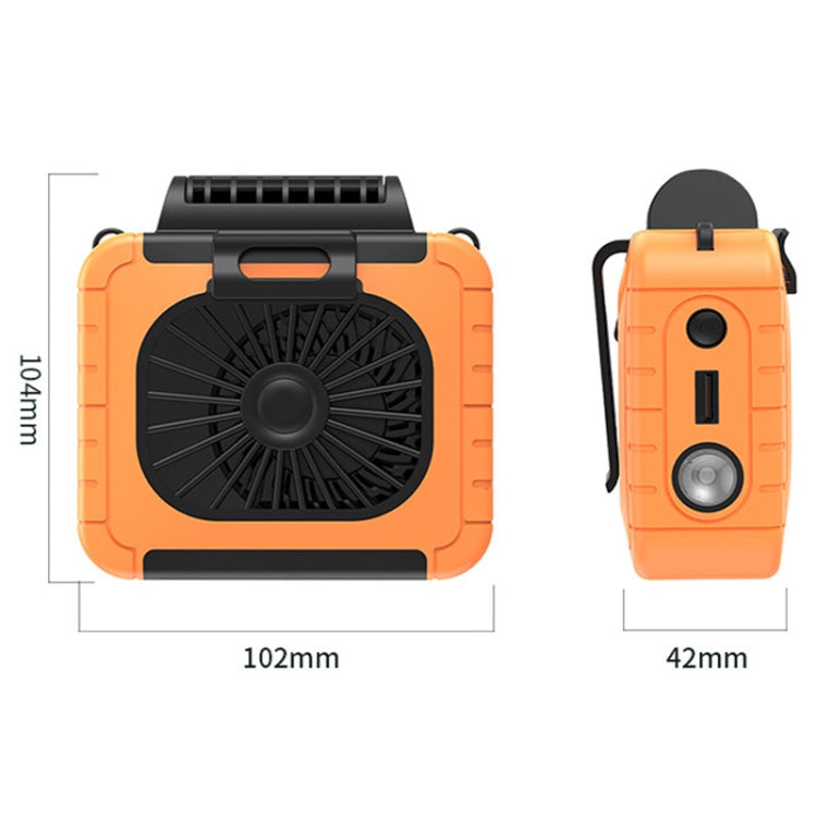 Outdoor Waist-Mounted Lighting Fan Multifunctional Bracket Hanging Neck Fan(Orange) - free shipping - PMC Jewellery - Order now!