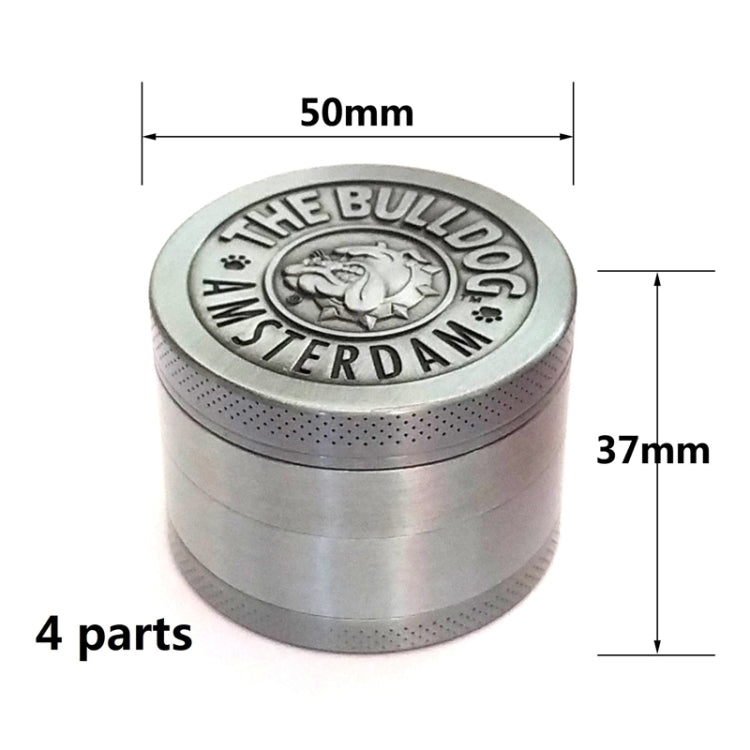 50mm  Bulldog Grinder Tobacco Herb Zinc Alloy Grinders, Spec: 4 -layer Ancient Silver - Cigarette Box & Ashtrays by PMC Jewellery | Online Shopping South Africa | PMC Jewellery