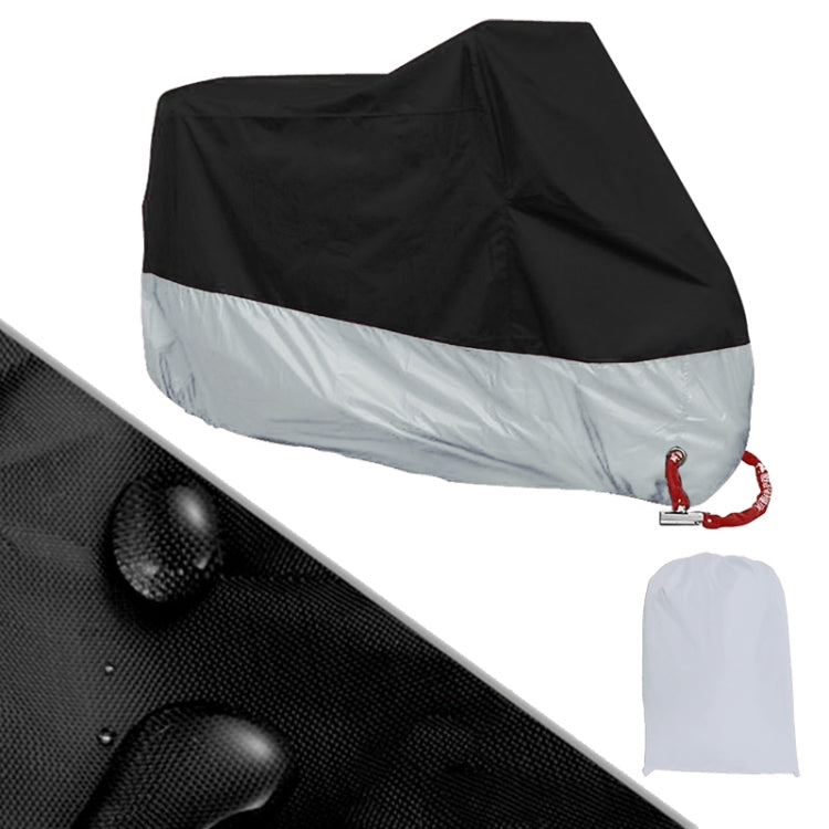 190T Motorcycle Rain Covers Dustproof Rain UV Resistant Dust Prevention Covers, Size: L(Black and Silver) - Protective Gear by PMC TechLife | Online Shopping South Africa | PMC TechLife | Buy Now Pay Later Mobicred